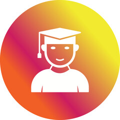 Unique Male Graduate Vector Icon