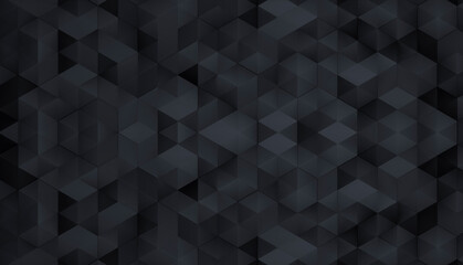 3d cubes abstract background. Black isometric digital technology futuristic blocks on dark surface. 
