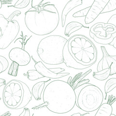 Hand Drawn Vegetable Background Pattern Design