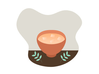 flat design tofu soup food