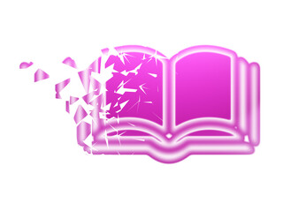 Book icon isolated in white background. Illustration.