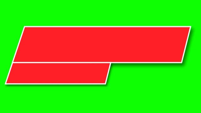 Moving red animation blank banner with green screen 