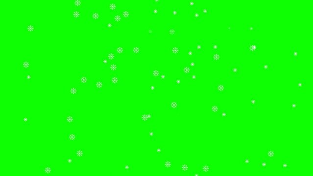 Falling snow hd animation wtih green screen background