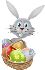 Eggs basket Easter bunny rabbit