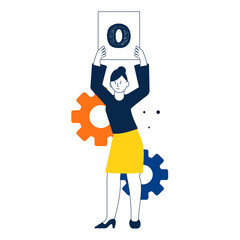 Team work alphabet with character
