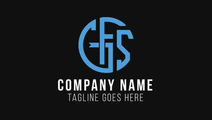 Letters GFS Creative Name Initials Monogram Lettermark Minimal Modern Logo Design Template