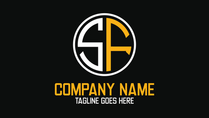 Letters SF Creative Name Initials Monogram Lettermark Minimal Modern Logo Design Template