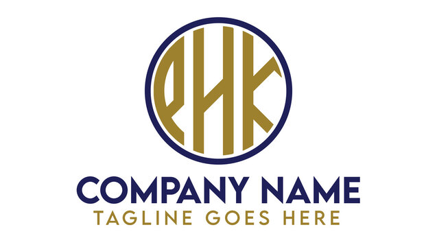 Letters PHK Creative Name Initials Monogram Lettermark Minimal Modern Logo Design Template