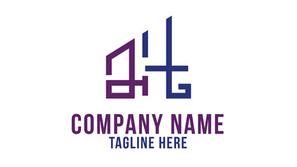 Letters DH Mongoram Name Initials Lettermark Logo Design template