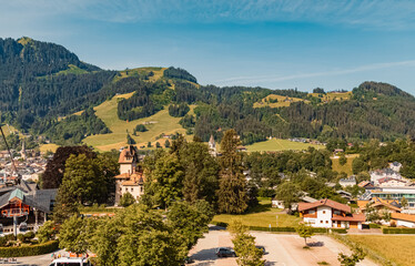 Beautiful alpine summer view at the famous Kitzbueheler Horn summit, Kitzbuehel, Tyrol, Austria
