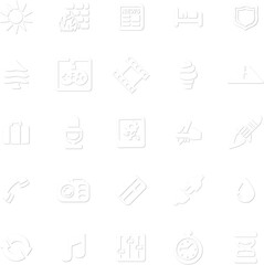 White minimalist icon set