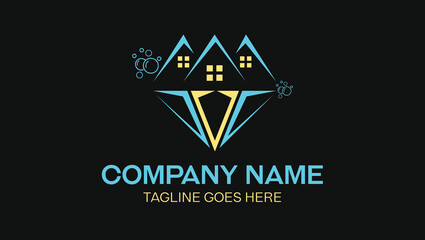 Real Estate & Housing Cleaning & Renovation Logo Template