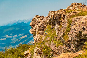 Beautiful alpine summer view at the famous Kitzbueheler Horn summit, Kitzbuehel, Tyrol, Austria