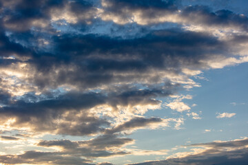 Clouds in the sky at sunset.