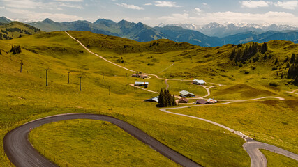 Beautiful alpine summer view at the famous Kitzbueheler Horn summit, Kitzbuehel, Tyrol, Austria
