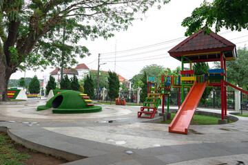 Children's playground in the open.