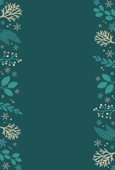 クリスマスの植物フレーム素材