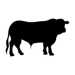 Silhouette bull icon. Big American Bull. For the meat, beef industry or agriculture