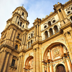 Fototapeta na wymiar Renaissance Cathedral of Malaga, capital of the Costa del Sol. Andalusia, Spain