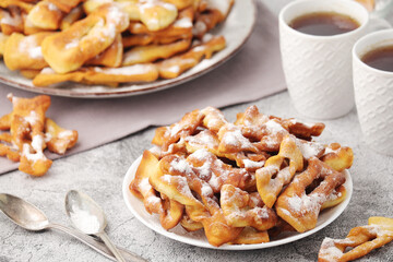 Angel wings, traditional sweet crisp pastry