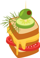 Sandwich with vegetables Food icon