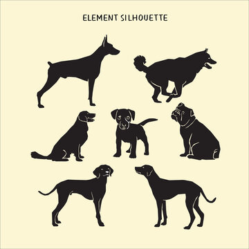 vector silhouette dog element