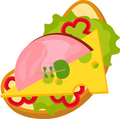 Sandwich with a ham and cheese Food icon