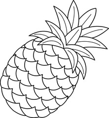 Pineapple Fruit Isolated Coloring Page for Kids