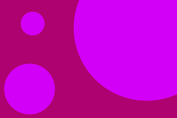 Obraz premium 紫がかったピンクの濃淡の大小３つの円