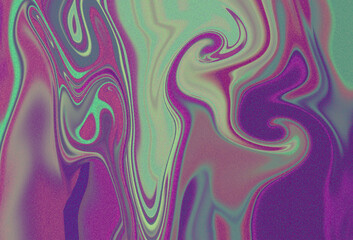 灰色がかった紫と緑のアクリルの縦に流れるマーブリング