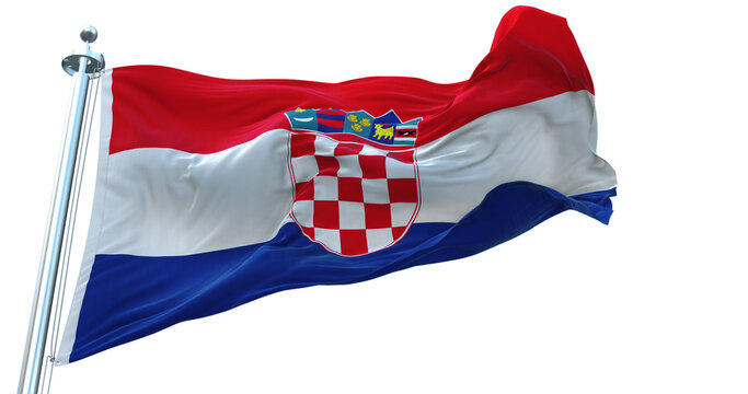 Croatia flag on transparent background 4k