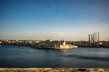 Valletta, Malta, afternoon travel view over the port.