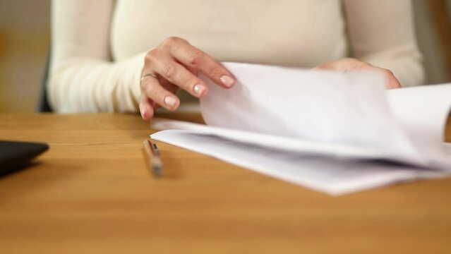 Business woman read a documents for signing a contract,