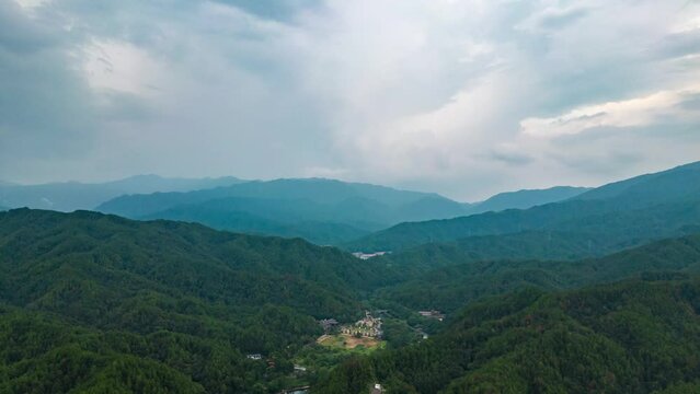 Aerial photography charm of China Jiangxi Jing'an tourist scenery time-lapse
