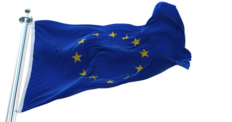 European Union flag on transparent background 4k