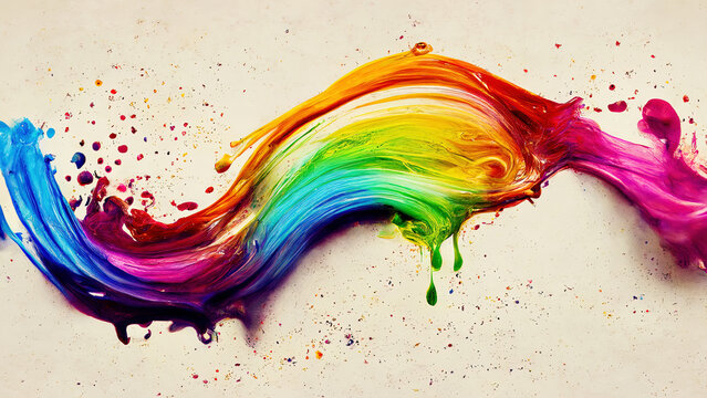 Rainbow Color Paint Splash Background Texture