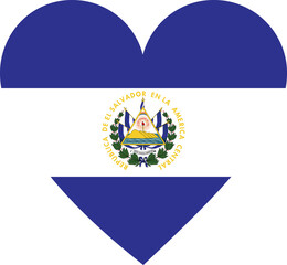El Salvador flag in the shape of a heart.