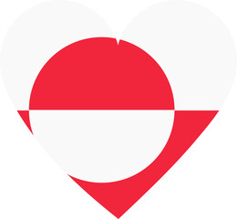 Fototapeta premium Greenland flag in the shape of a heart.