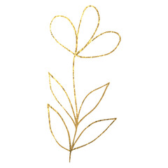 Doodle simple glitter flower. Illustration clipart PNG. Transparent background