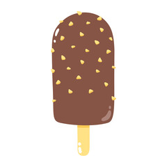 Popsicles in a cup with vanilla flower. Cold dessert ice cream. Summer sweetness