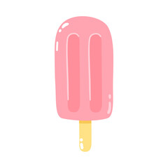 Popsicles on a stick. Cold dessert ice cream. Summer sweetness
