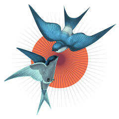 blue bird with wings