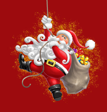 babbo natale appeso alla corda