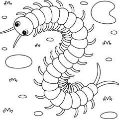Centipede Animal Coloring Page for Kids