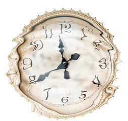 clock face, 11.40 p.m., deformed, stylish dial image for the new year and other occasions in beige colors