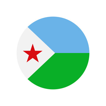 Djibouti vector flag circle on white background