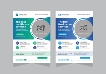 Medical healthcare flyer design, A4 size flyer template