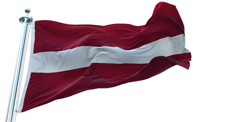 Latvia flag on transparent background 4k - obrazy, fototapety, plakaty