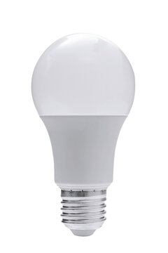 Isolated modern LED energy saving white bulb. PNG file with transparent background.