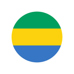 Gabon vector flag circle on white background